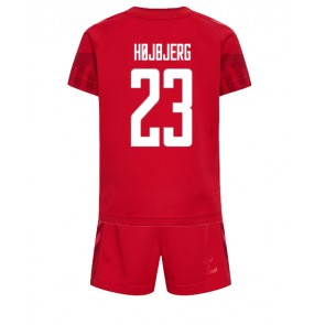 Danmark Pierre-Emile Hojbjerg #23 babykläder Hemmatröja barn VM 2022 Korta ärmar (+ Korta byxor)